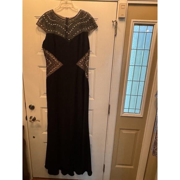 NWT Tadashi Shoji Maxi Dress Sleeveless Studded‎ Formal Column Women's Size 18 - Picture 9 of 16